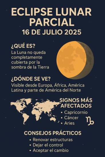 infografía resume el impacto del eclipse en los signos del zodiaco Gráfico que resume el impacto del eclipse en los signos del zodiaco